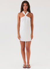 Keira Linen Micro Mini Dress - White